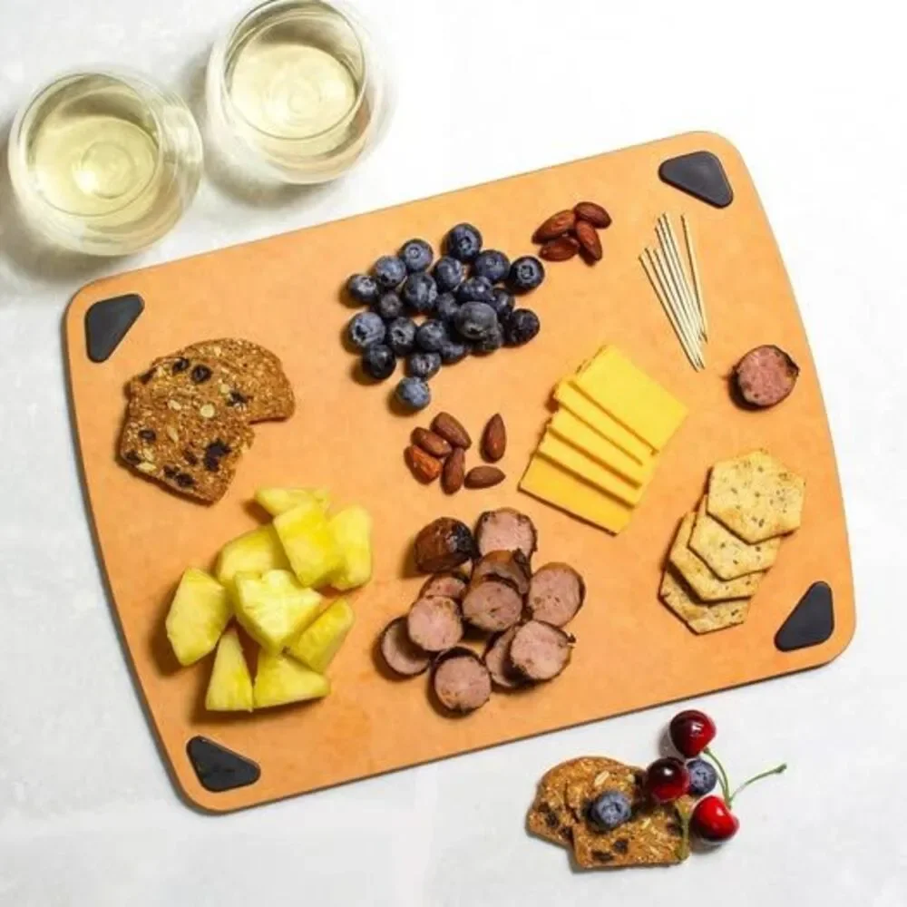 Vellum Wood Fiber Cutting Board with Non-Slip Silicone Feet; Dishwasher Safe Cut